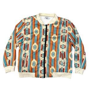 Crazy‎ Train Jacket Womens XL Full Zip Western Southwest Stretch Aztec Heavy